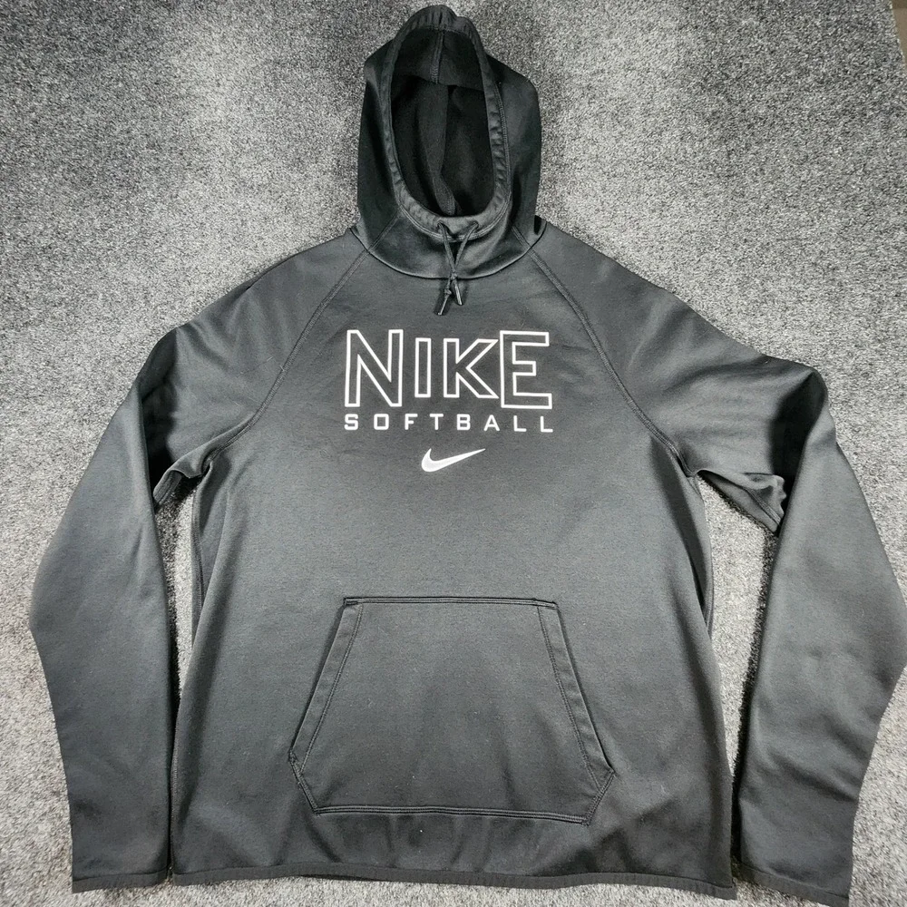 Nike Softball Hoodie Women's Large Black Therma-FIT Pullover DC7225-010